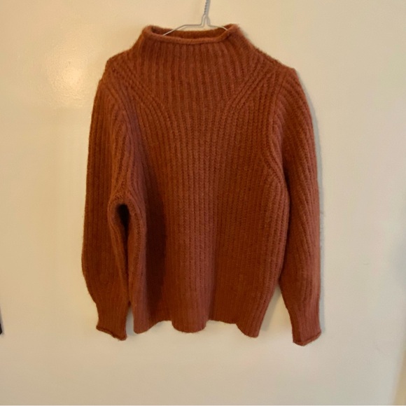 Madewell Rust Mock Turtle Knit Sweater size small - Picture 2 of 8